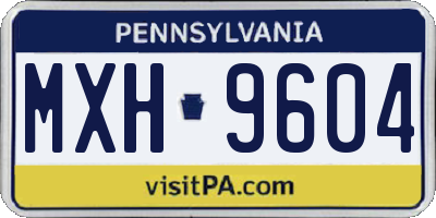 PA license plate MXH9604