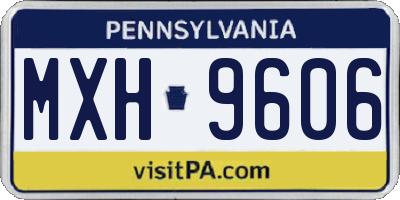 PA license plate MXH9606