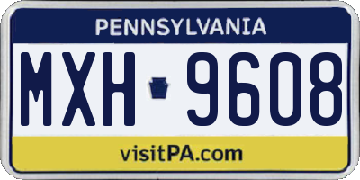 PA license plate MXH9608