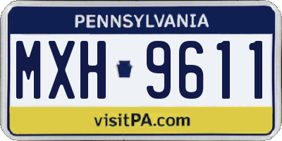PA license plate MXH9611