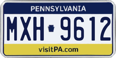 PA license plate MXH9612