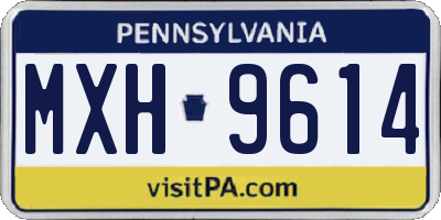 PA license plate MXH9614
