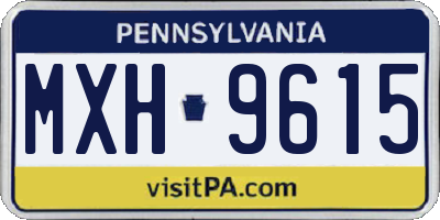 PA license plate MXH9615