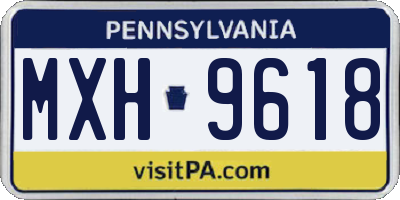 PA license plate MXH9618