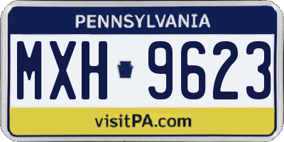 PA license plate MXH9623