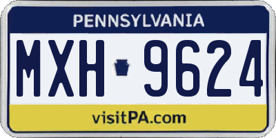 PA license plate MXH9624