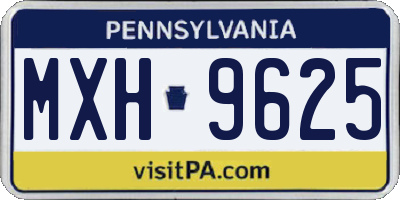 PA license plate MXH9625
