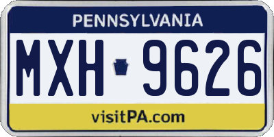 PA license plate MXH9626