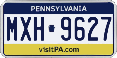 PA license plate MXH9627