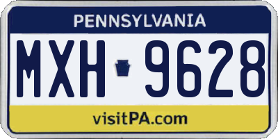 PA license plate MXH9628