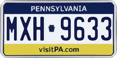 PA license plate MXH9633
