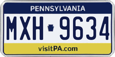 PA license plate MXH9634