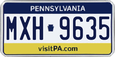 PA license plate MXH9635
