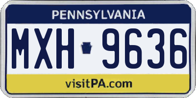 PA license plate MXH9636