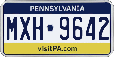 PA license plate MXH9642