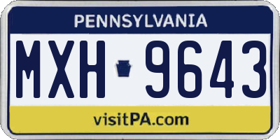 PA license plate MXH9643