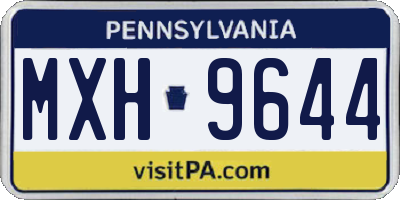 PA license plate MXH9644