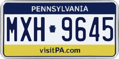 PA license plate MXH9645