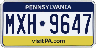 PA license plate MXH9647