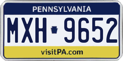 PA license plate MXH9652