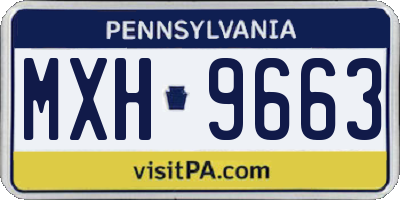 PA license plate MXH9663