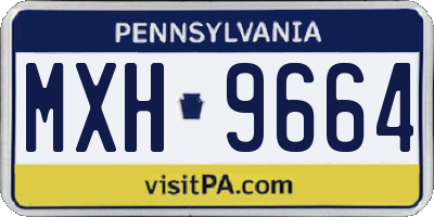 PA license plate MXH9664