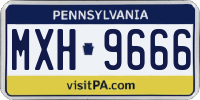 PA license plate MXH9666