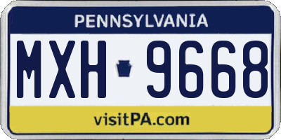 PA license plate MXH9668
