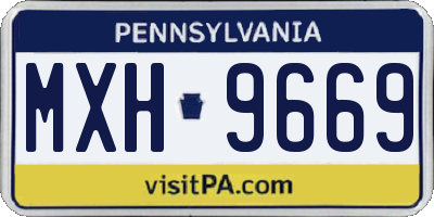 PA license plate MXH9669