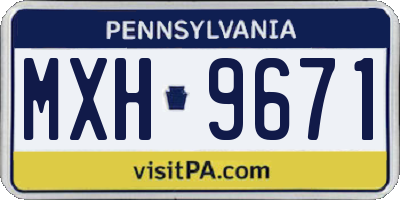 PA license plate MXH9671