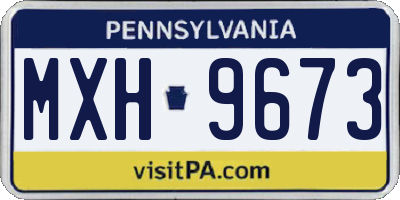 PA license plate MXH9673