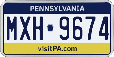 PA license plate MXH9674