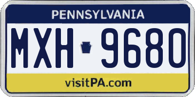 PA license plate MXH9680