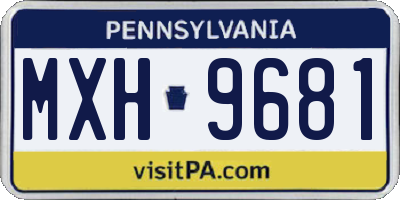 PA license plate MXH9681