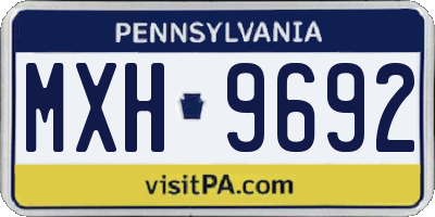 PA license plate MXH9692