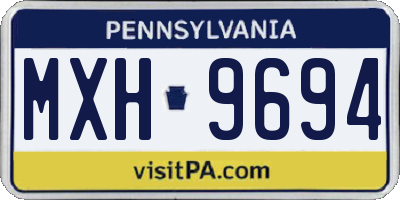 PA license plate MXH9694
