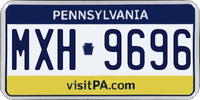 PA license plate MXH9696