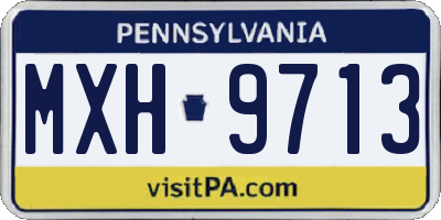 PA license plate MXH9713