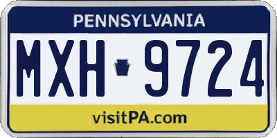 PA license plate MXH9724