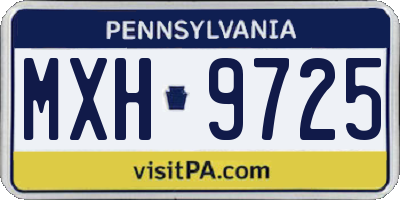 PA license plate MXH9725