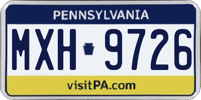 PA license plate MXH9726