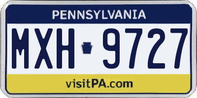 PA license plate MXH9727