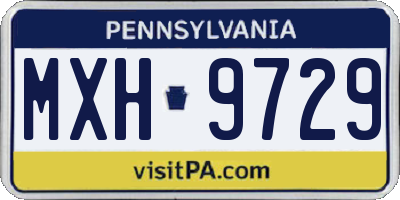 PA license plate MXH9729