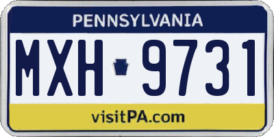 PA license plate MXH9731