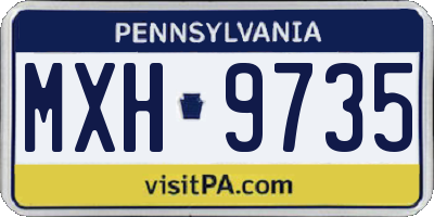 PA license plate MXH9735