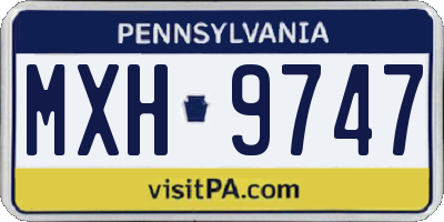 PA license plate MXH9747