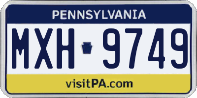 PA license plate MXH9749