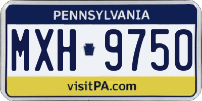 PA license plate MXH9750