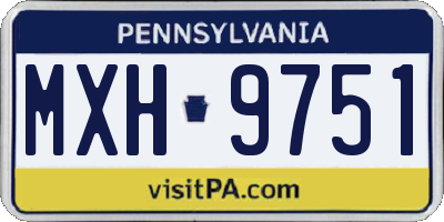 PA license plate MXH9751