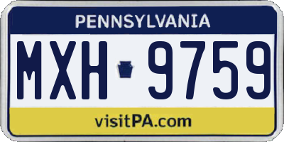 PA license plate MXH9759